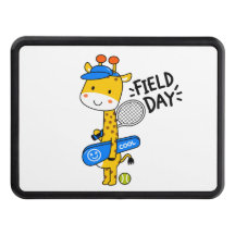 Schattige Giraffe Tennisveld Dag – Leuke Sport Kar