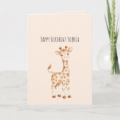 Schattige Giraffe Verjaardag Kaart (Voorkant)