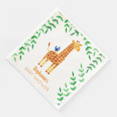 Schattige Giraffe & Vogel Baby shower Gepersonalis Servet (Hoek)