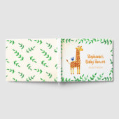 Schattige Giraffe & Vogel Gepersonaliseerd Baby sh Gastenboek (Volledig)