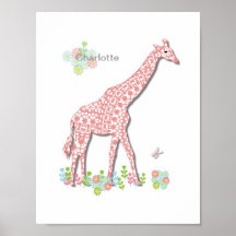 Schattige Giraffe Whimsy Gepersonaliseerde Foto vo