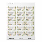 Schattige Giraffe,Zebra Bladeren Etiket (Full Sheet)