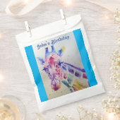 Schattige Giraffe Zoo Dier Party Naam Favoriet Tas Bedankzakje (Geknipt)