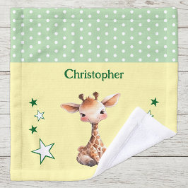 Schattige giraffenteek naam polka stippen sterren  washandje