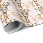 Schattige Giraffes Baby shower Verjaardag Cadeaupapier (Rol Hoek)