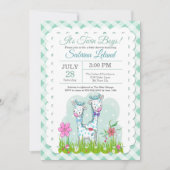 Schattige Giraffes met twee bakken Baby shower Kaart (Voorkant)