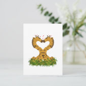 Schattige Giraffes van de Cute Love Heart Shaped K Briefkaart (Staand voorkant)