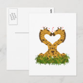 Schattige Giraffes van de Cute Love Heart Shaped K Briefkaart (Voorkant / Achterkant)