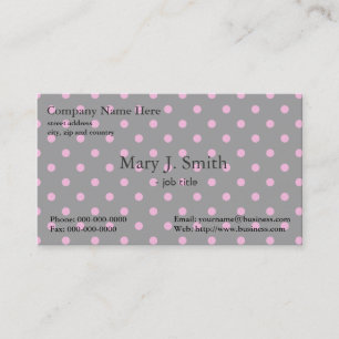 schattige, girale, moderne roze en zwarte poka-sti visitekaartje