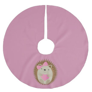 Schattige Girl Cartoon Hedgel die een hart knuffel Kerstboom Rok