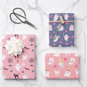 Schattige Girlie Halloween Wrapping Paper Sheets