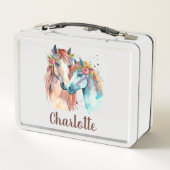 Schattige Girlie Waterverf Kinder naam School Meta (Achterkant)