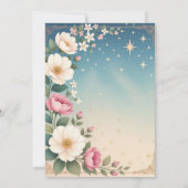 Schattige Girl's Space & Flower Thema Verjaardagsf Kaart (Achterkant)