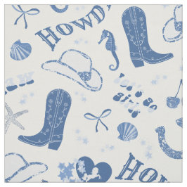 Schattige Girly Blue Coastal Cowgirl esthetisch pa Stof