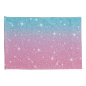 Schattige Girly Blue Pink Faux Glitter Sparkles Kussensloop (Achterkant-Rechts)