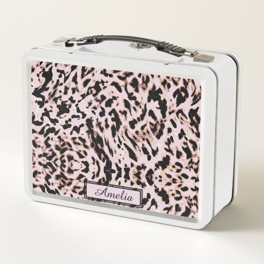 Schattige Girly Blush Roze Goud Luipaard Print Cus (Achterkant)