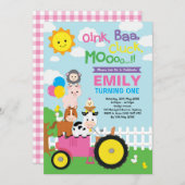 Schattige & Girly Boerderij Verjaardag Barnyard An Kaart (Voorkant / Achterkant)