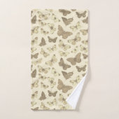 Schattige Girly Butterfly Pattern Beige Bad Handdoek (Handdoek)