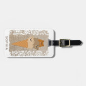 Schattige Girly Cartoon Beren Ice Cream Cone Bagagelabel (Voorkant horizontaal)