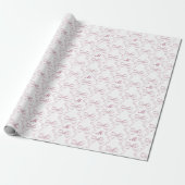 Schattige Girly Esthetisch Roze Boog Patroon Monog Cadeaupapier (Uitgerold)