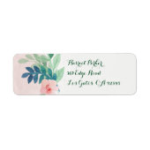 Schattige Girly Fine Floral Waterverf Etiket (Voorkant)