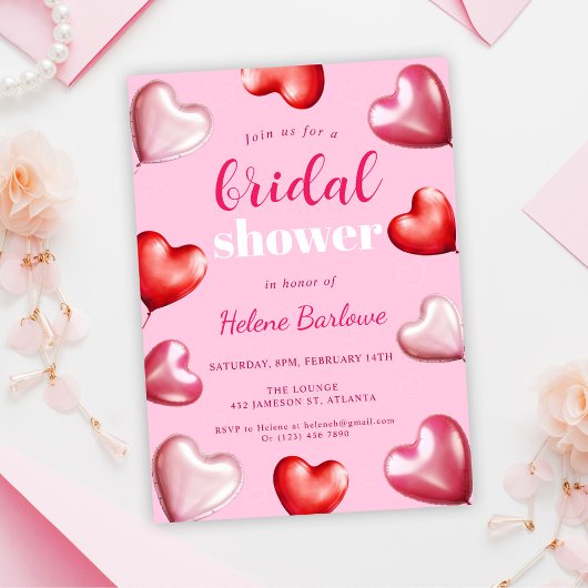 Schattige Girly Fun Party Pink Hearts Vrijgezellen Kaart