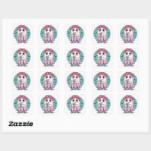 Schattige Girly Ghost Coffee pink Custom Sticker (Vel)