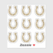 Schattige Girly Glam Gold Glitter Hoefijzer Set Sticker (Vel)