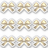 Schattige Girly Goud Satijn Esthetische Boog Sticker (Voorkant)