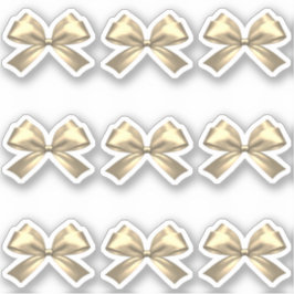 Schattige Girly Goud Satijn Esthetische Boog Sticker