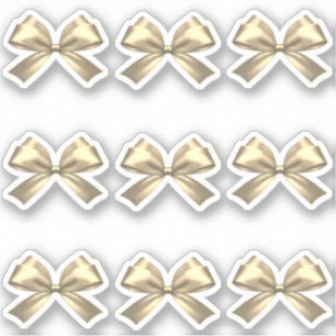 Schattige Girly Goud Satijn Esthetische Boog Sticker