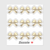 Schattige Girly Goud Satijn Esthetische Boog Sticker (Vel)