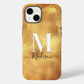 Schattige girly gouden marmer art monogram Case-Mate iPhone case (Achterkant)
