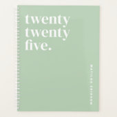 Schattige Girly Green 2025 Planner (Voorkant)