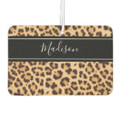 Schattige Girly Leopard Print gepersonaliseerd Luchtverfrisser (Achterkant)