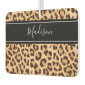 Schattige Girly Leopard Print gepersonaliseerd Luchtverfrisser (Links)