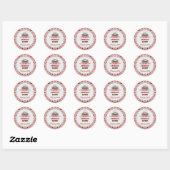 Schattige Girly Licht Roze Custom Bakkerij Logo Ve Ronde Sticker (Vel)
