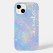 Schattige Girly Luxury Holographic Monogram Case-Mate iPhone Case (Achterkant)
