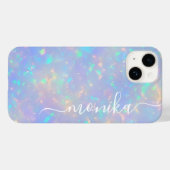 Schattige Girly Luxury Holographic Monogram Case-Mate iPhone Case (Achterkant (horizontaal))
