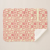 Schattige Girly Modern Roze Geruite Iconen Patroon Sherpa Deken (Voorkant (horizontaal))