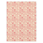 Schattige Girly Modern Roze Geruite Iconen Patroon Tafelkleed (Voorkant)