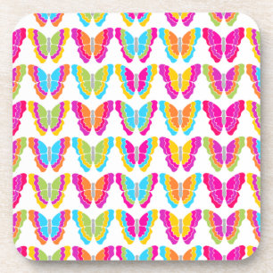 Schattige Girly Multicolor Rainbow Butterfly Patte Drankjes Onderzetter
