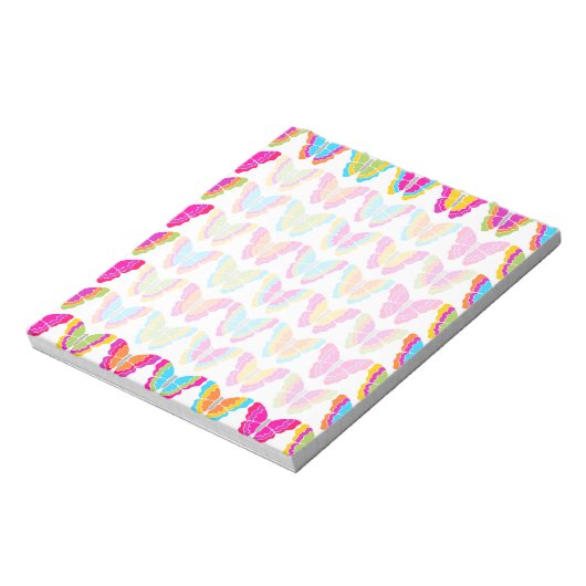 Schattige Girly Multicolor Rainbow Butterfly Patte Notitieblok (Linkerzijde)