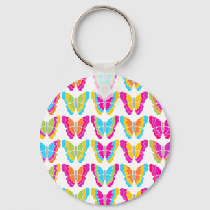 Schattige Girly Multicolor Rainbow Butterfly Patte Sleutelhanger