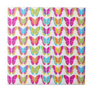 Schattige Girly Multicolor Rainbow Butterfly Patte Tegeltje