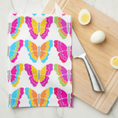 Schattige Girly Multicolor Rainbow Butterfly Patte Theedoek (Quarter Fold)