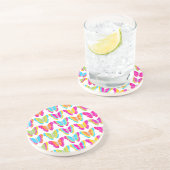 Schattige Girly Multicolor Rainbow Butterfly Patte Zandsteen Onderzetter (Zijkant)