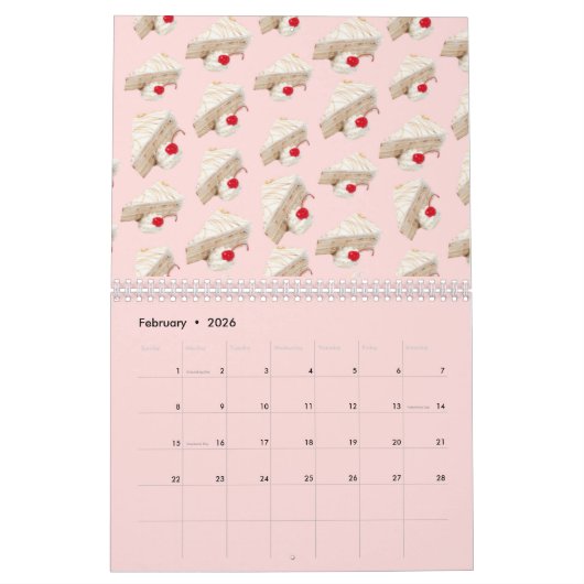 schattige girly pannenkoek Doughnuts cake fruit fo Kalender (Feb 2026)