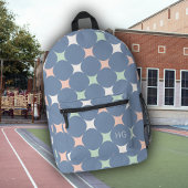 Schattige Girly Pastel Blauw Monogram Initialen Bedrukte Rugzak