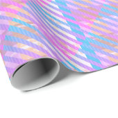Schattige Girly Pastel Plaid Rainbow Iridescent Cadeaupapier (Rol Hoek)